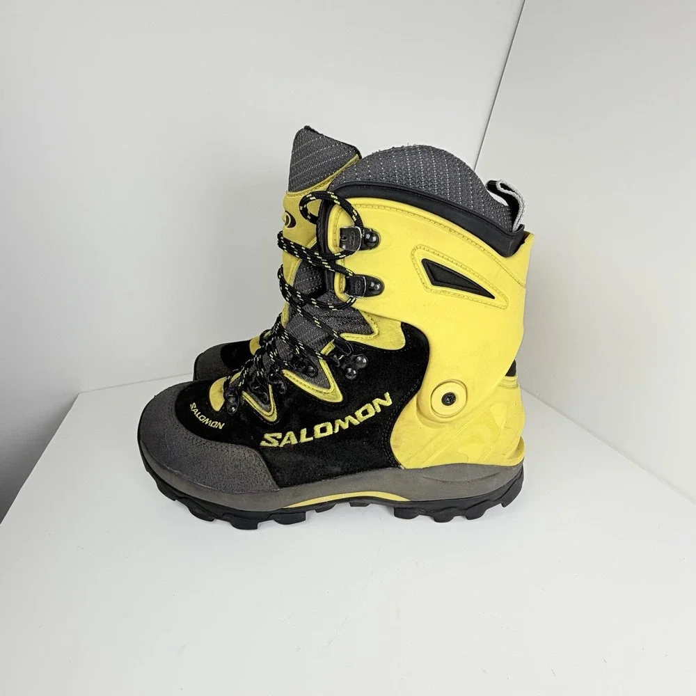 Salomon Men's 9 Hiking Mountaineering Boots Black Yellow Contagrip 27.5cm